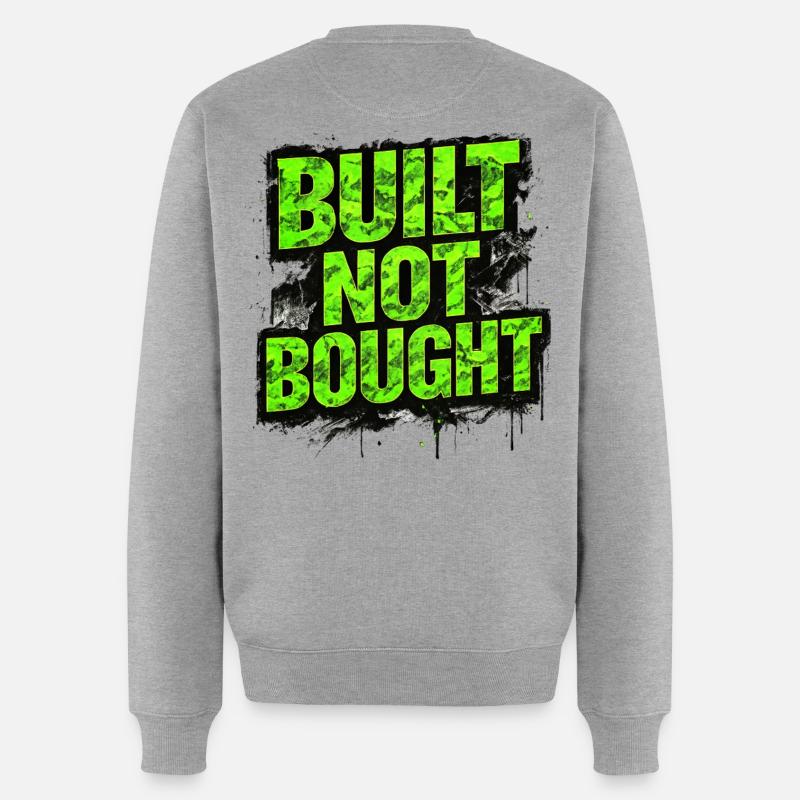 Built Not Bought Auto Tuning Statement - Männer Premium Bio Pullover - Grau meliert