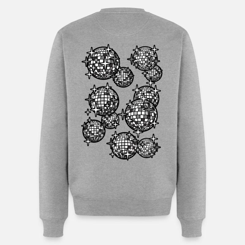 Spiegelkugeln schwarz - Männer Premium Bio Pullover - Grau meliert