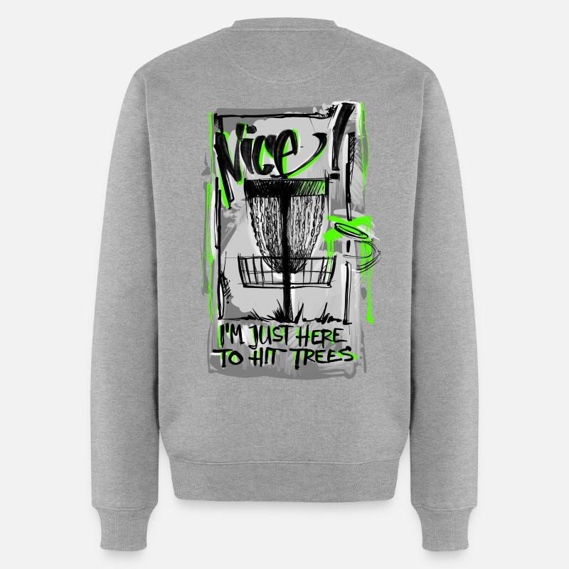 DiscGolf  - Männer Premium Bio Pullover - Grau meliert
