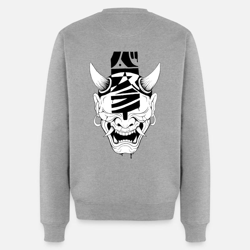 Masque de démon - Pull Premium bio Homme - gris chiné