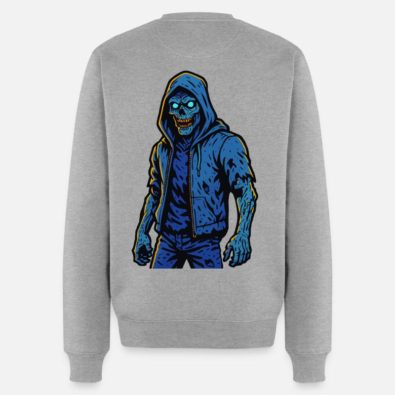 Urban Decay – Future Zombie Warrior - Männer Premium Bio Pullover - Grau meliert