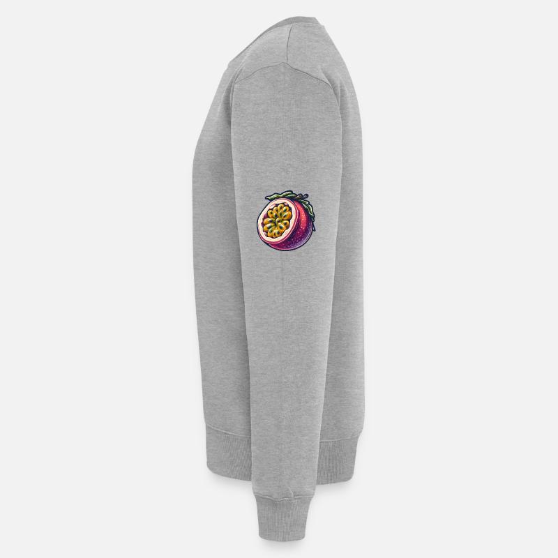 Passionsfrucht Bunte Illustration - Männer Premium Bio Pullover - Grau meliert