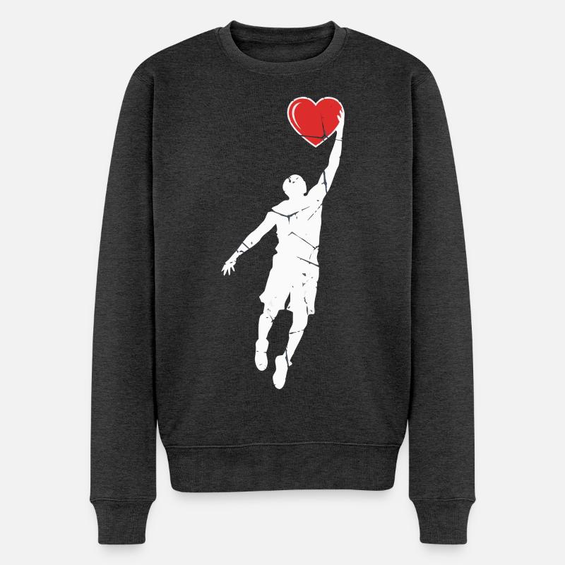 Herz Dunk - Männer Premium Bio Pullover - Anthrazit meliert