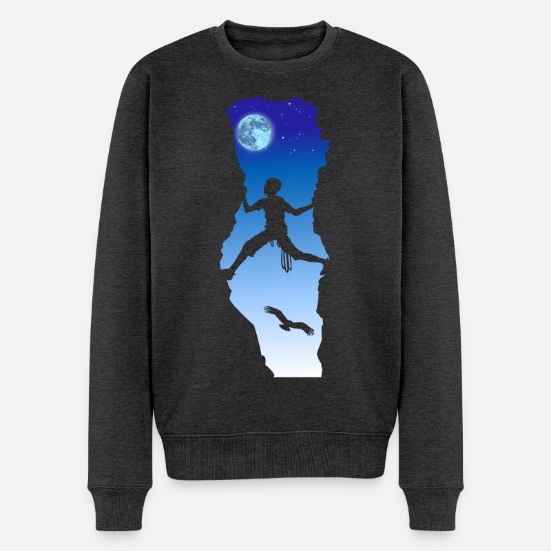 Escalade de nuit - Pull Premium bio Homme - anthracite chiné