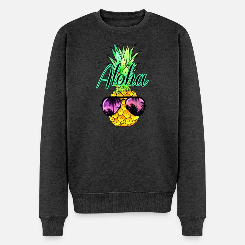 Ananas Aloha - Männer Premium Bio Pullover - Anthrazit meliert