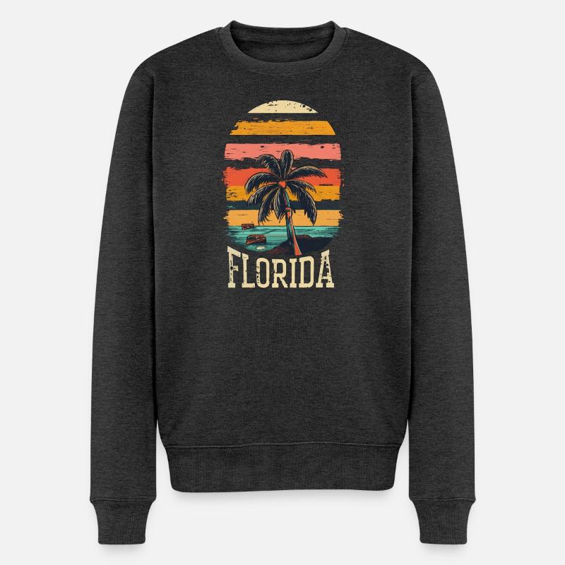 Florida - Männer Premium Bio Pullover - Anthrazit meliert