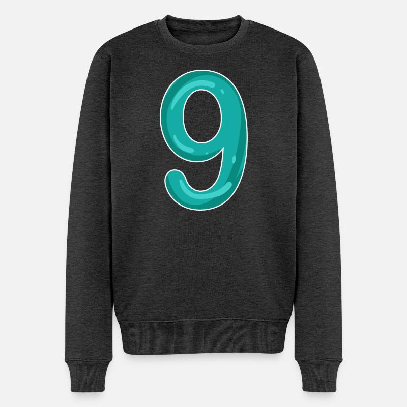 Numéro 9 - Neuf - 9 Motif - Pull Premium bio Homme - anthracite chiné