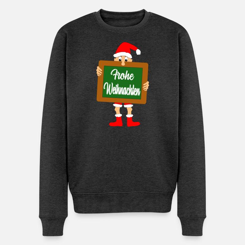 Weihnachten - Männer Premium Bio Pullover - Anthrazit meliert