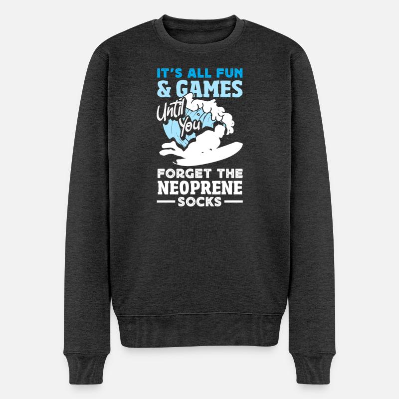 Surfen Surfboarder Bodyboarder - Männer Premium Bio Pullover - Anthrazit meliert