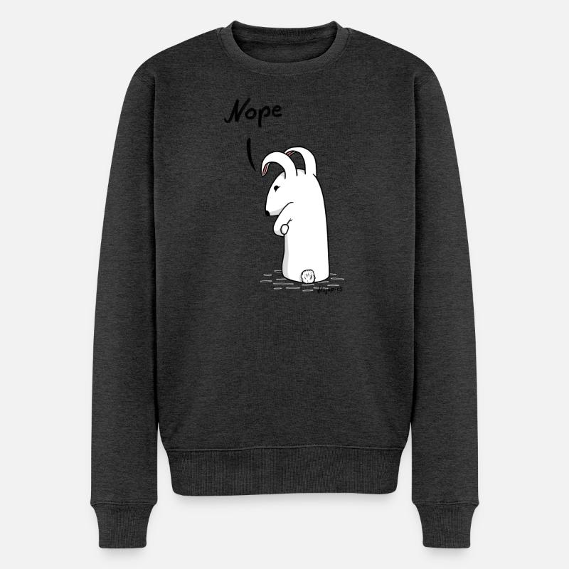 Grummelhase "Nope" - Männer Premium Bio Pullover - Anthrazit meliert