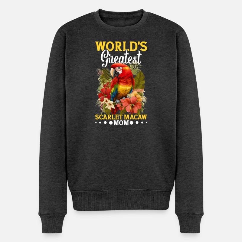 Die größte Scharlachara Mutter der Welt - Männer Premium Bio Pullover - Anthrazit meliert