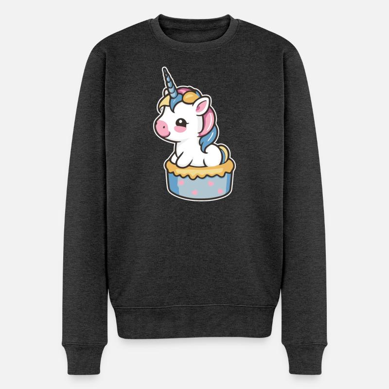 Gâteau Licorne - Pull Premium bio Homme - anthracite chiné