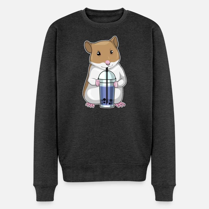 Hamster Bubble Tea - Pull Premium bio Homme - anthracite chiné