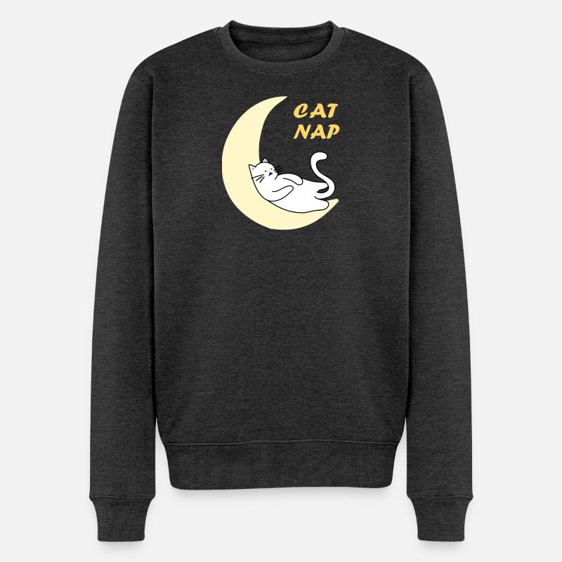 Nickerchen auf dem Mond - Männer Premium Bio Pullover - Anthrazit meliert