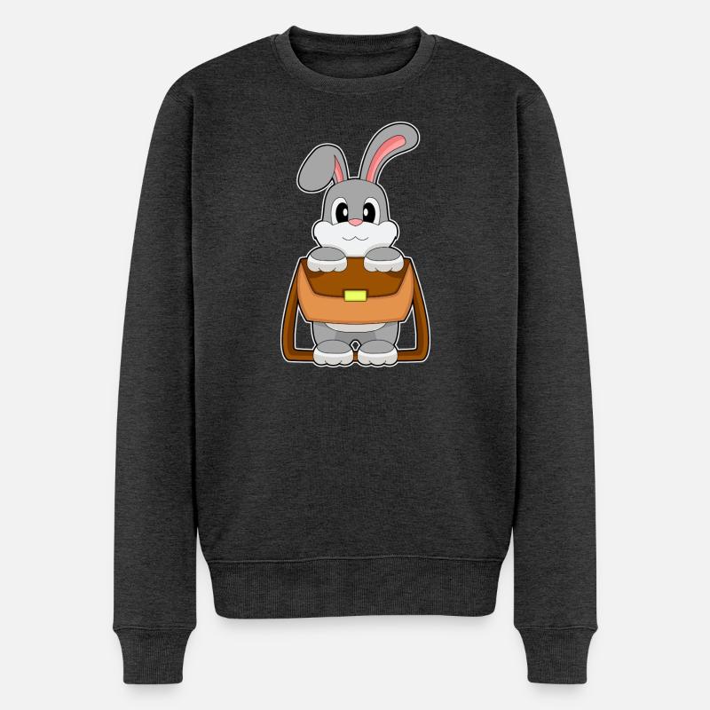 Hase Umhängetasche - Männer Premium Bio Pullover - Anthrazit meliert