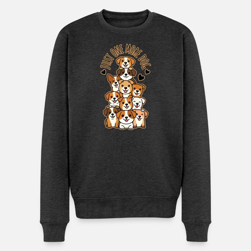 Just One More Dog Stack - Men's Premium Organic Jumper - heather anthracite