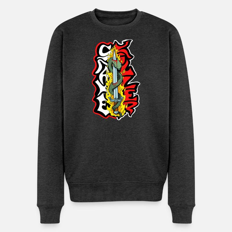 Schlangen-Killer - Männer Premium Bio Pullover - Anthrazit meliert