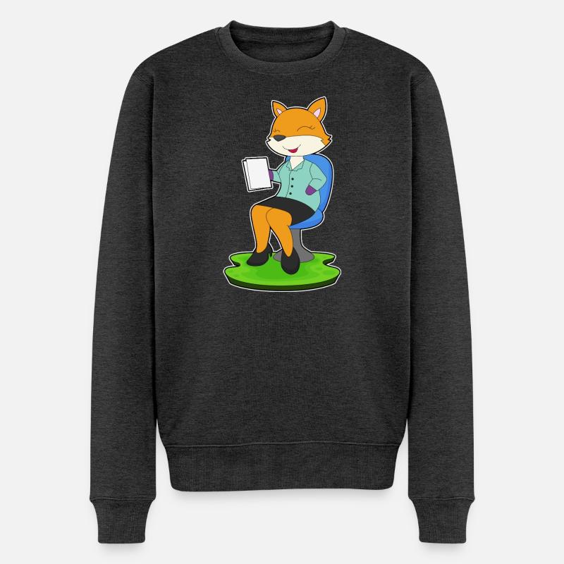 Note du secrétaire Fox - Pull Premium bio Homme - anthracite chiné