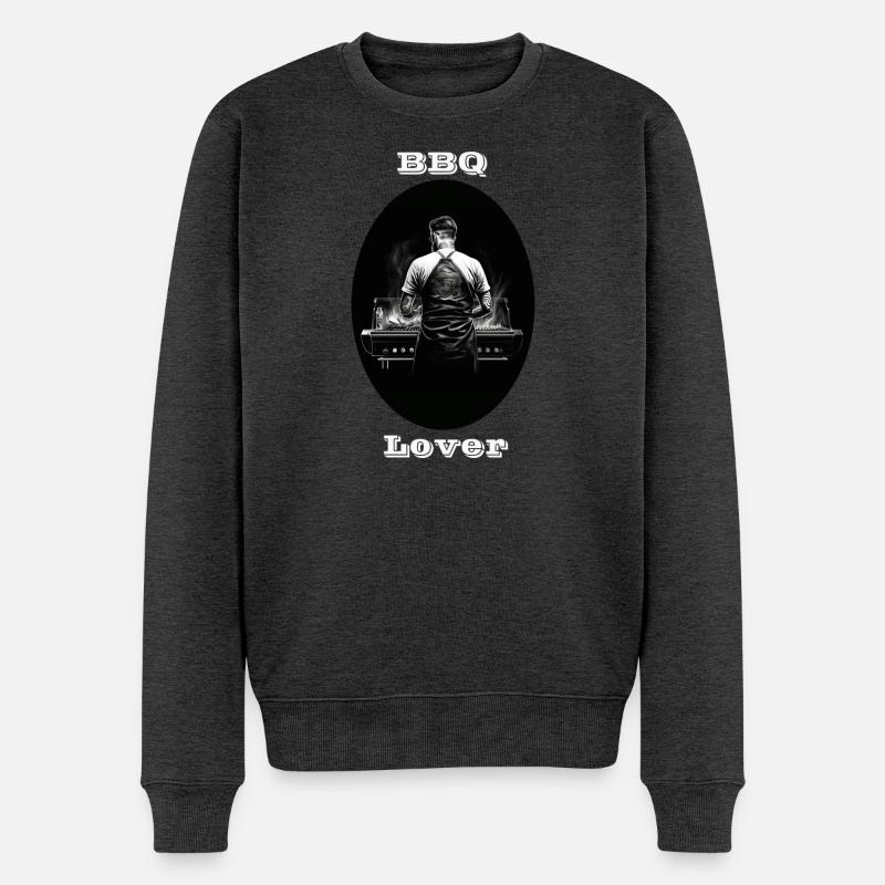 BBQ Lover weiß - Männer Premium Bio Pullover - Anthrazit meliert