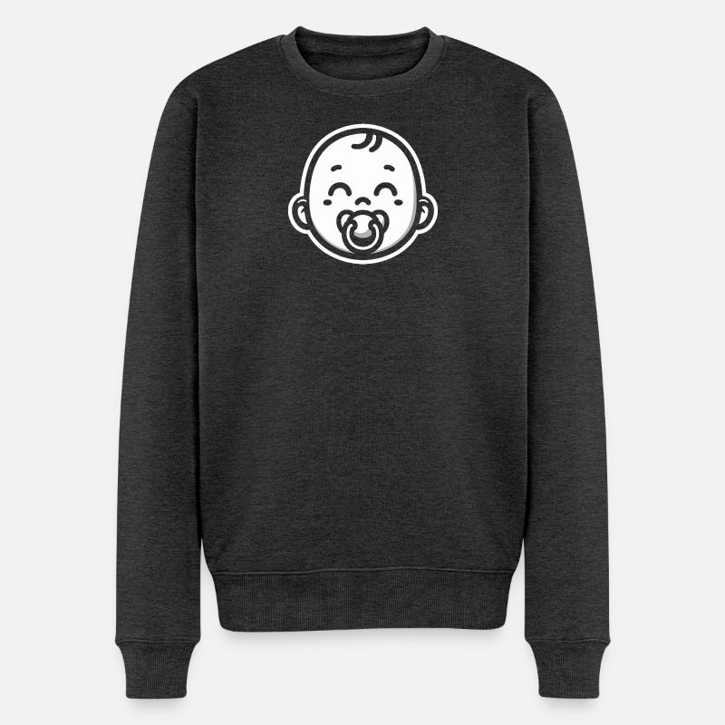 Bébé avec sucette - Pull Premium bio Homme - anthracite chiné