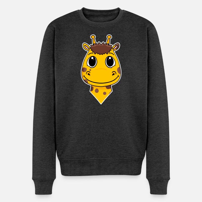 Giraffe Kopf - Männer Premium Bio Pullover - Anthrazit meliert