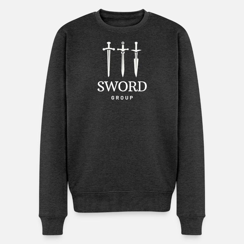Sword_group - Männer Premium Bio Pullover - Anthrazit meliert