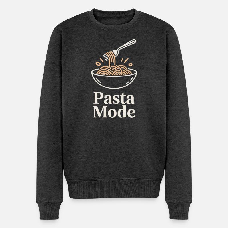 Pasta Mode - Männer Premium Bio Pullover - Anthrazit meliert