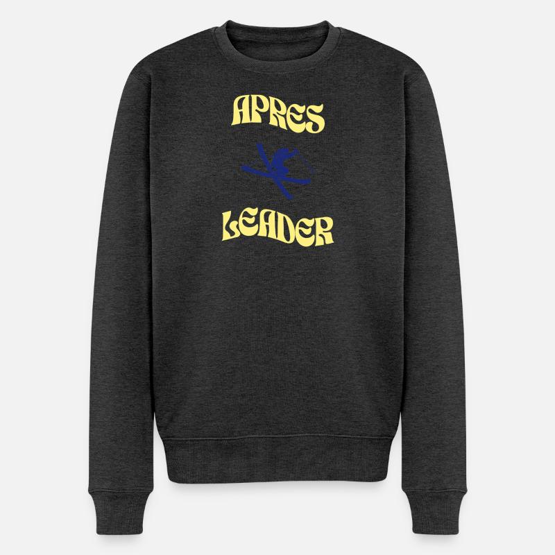 Aprés Ski Leader Print  - Männer Premium Bio Pullover - Anthrazit meliert