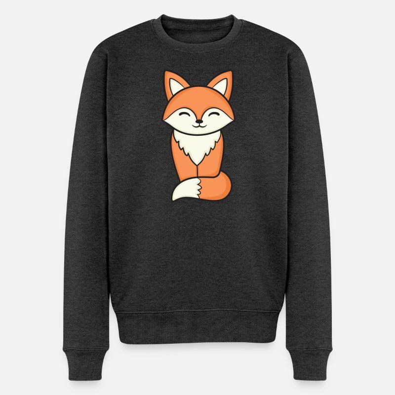 Fuchs Füchse - Männer Premium Bio Pullover - Anthrazit meliert