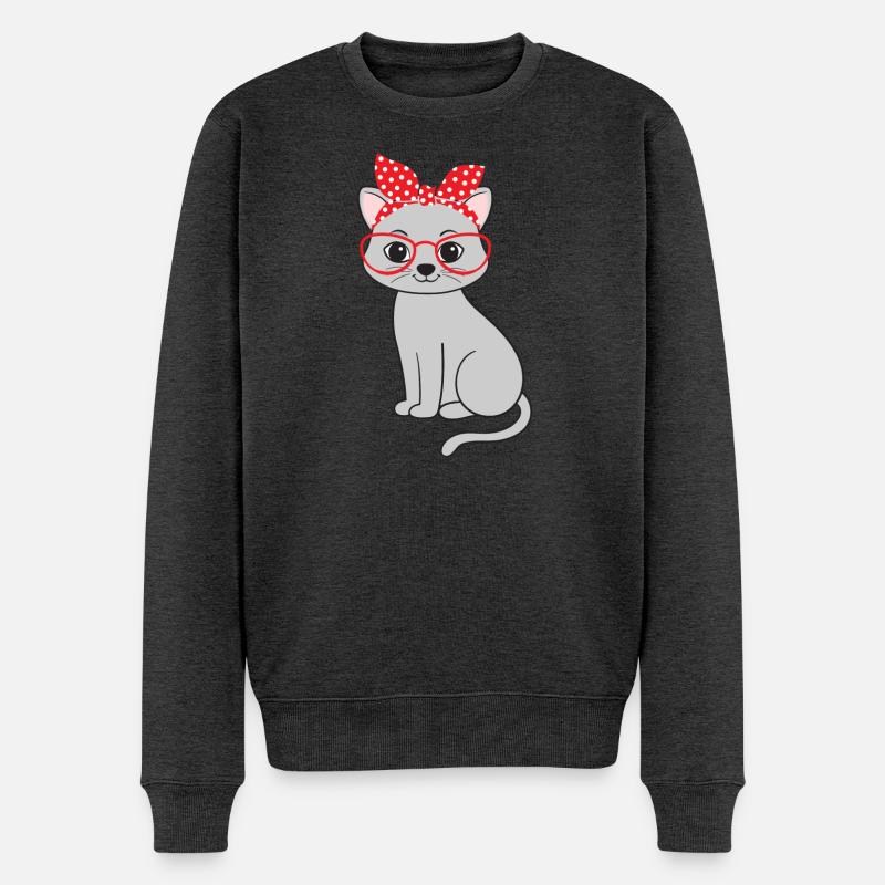 Chat Chats - Pull Premium bio Homme - anthracite chiné