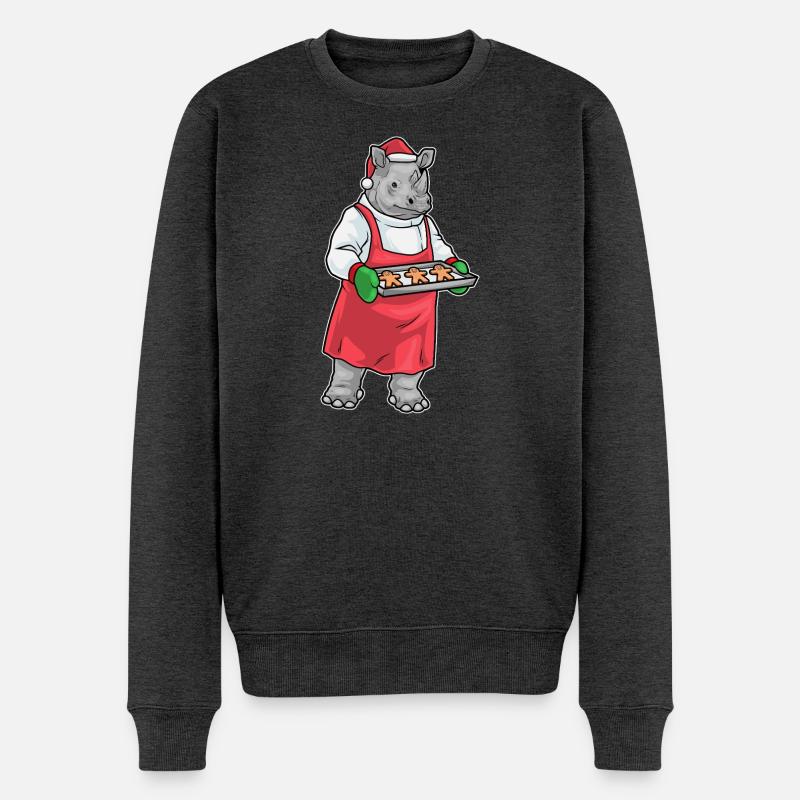 Rhino Christmas Baker - Pull Premium bio Homme - anthracite chiné