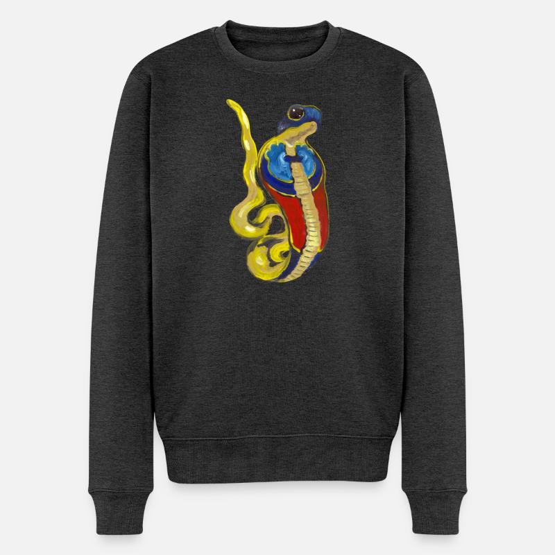 Kobra Altägypten Gottheit - Männer Premium Bio Pullover - Anthrazit meliert