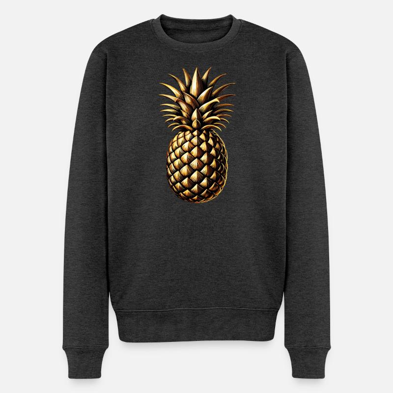 Goldene Ananas Geschenk - Männer Premium Bio Pullover - Anthrazit meliert