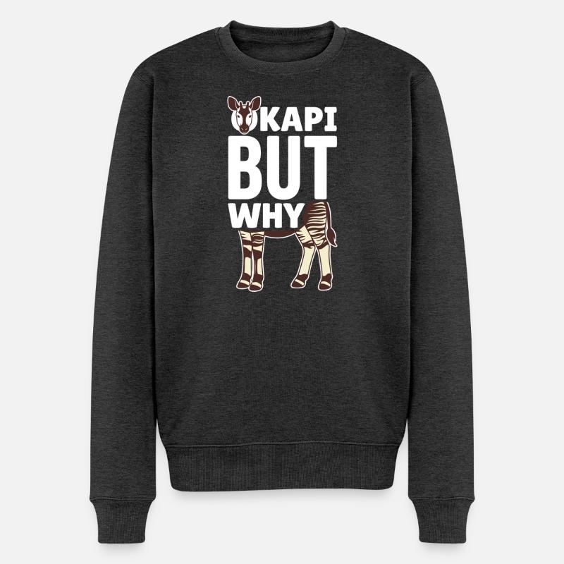 Okapi-liebhaber Okapi-tier Seltene Tierweltliebe - Männer Premium Bio Pullover - Anthrazit meliert