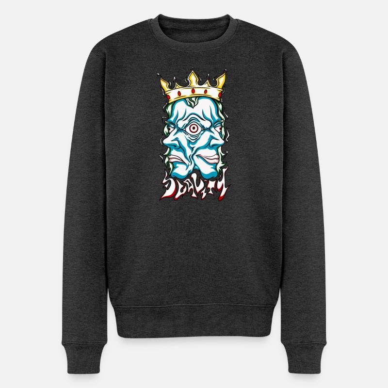 Dualität IV - Männer Premium Bio Pullover - Anthrazit meliert