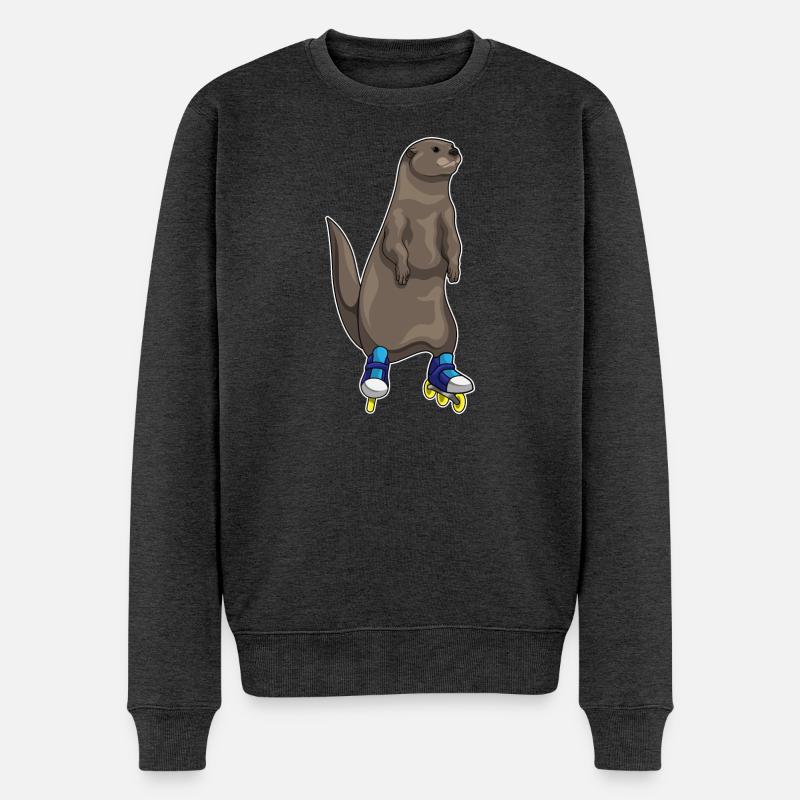 Otter Inline skating Inline skates - Männer Premium Bio Pullover - Anthrazit meliert