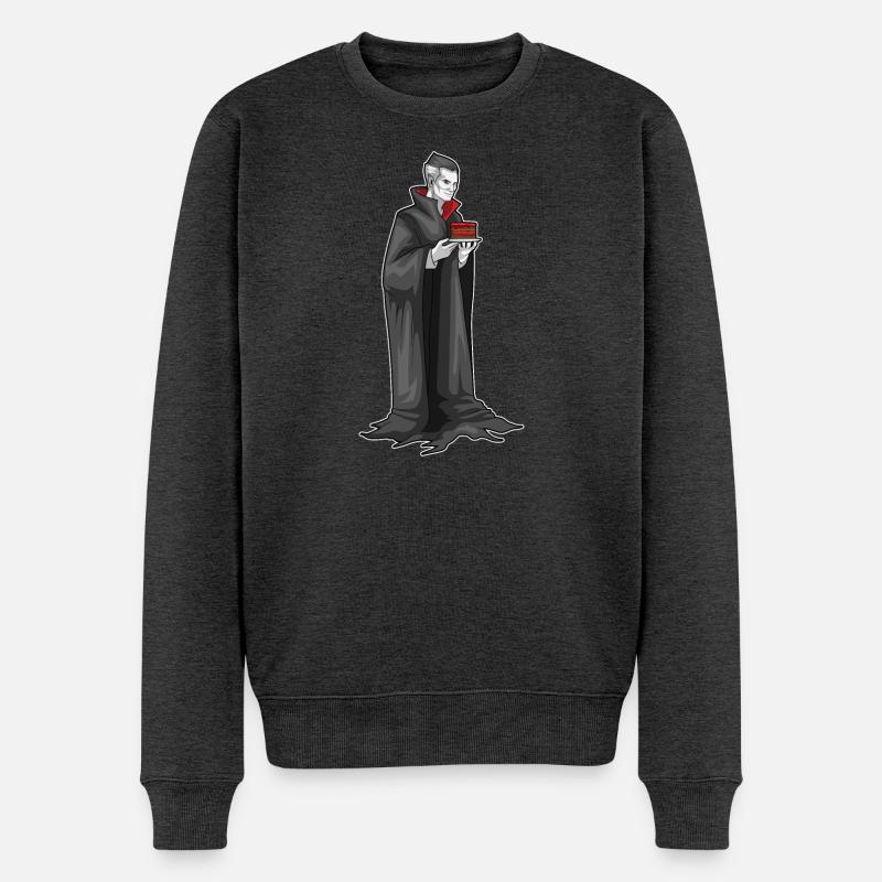 Gâteau d’Halloween vampire - Pull Premium bio Homme - anthracite chiné