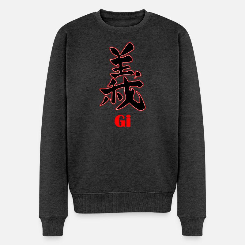 Bushido Gi – Honneur et Justice - Pull Premium bio Homme - anthracite chiné