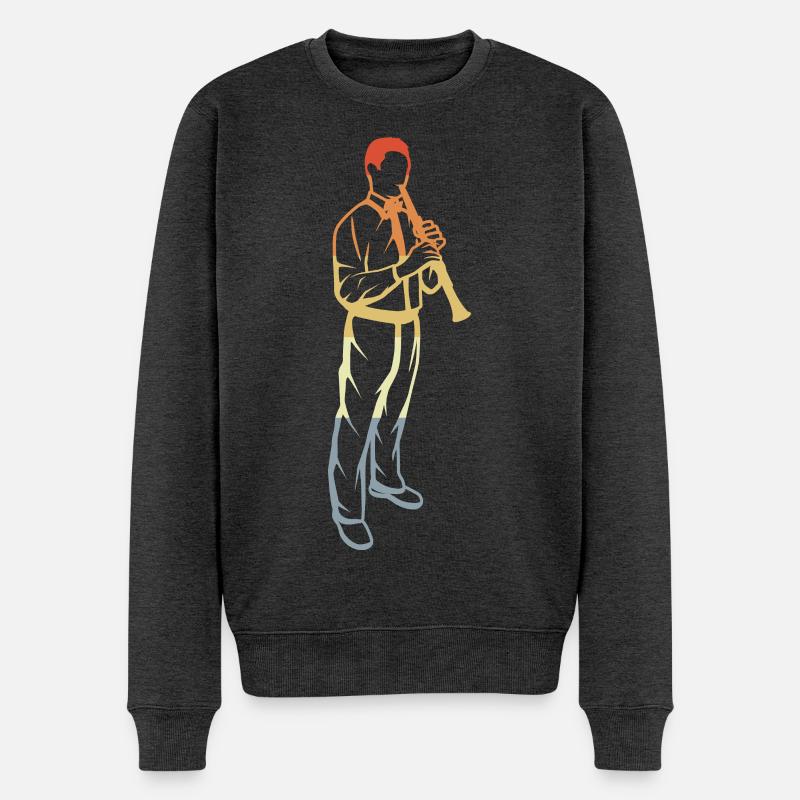 Klarinetten Junge - Männer Premium Bio Pullover - Anthrazit meliert