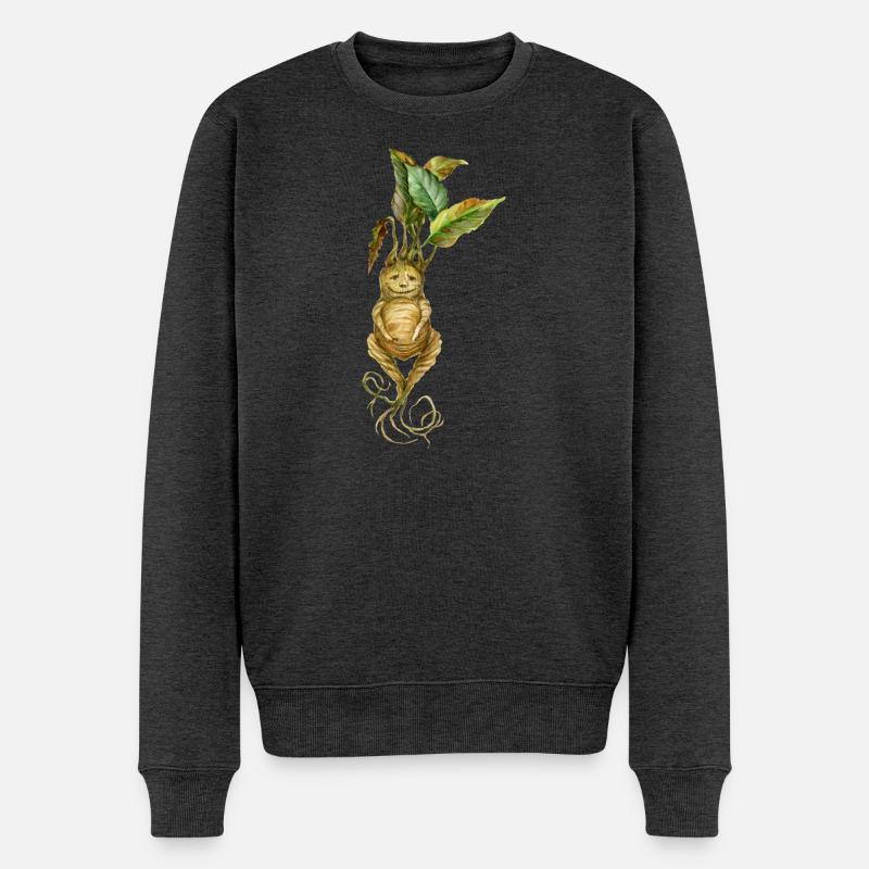 Wurzelwesen Fantasy Fabeltier Design - Männer Premium Bio Pullover - Anthrazit meliert