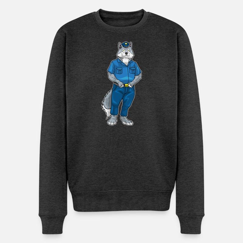 Wolf Policier Police - Pull Premium bio Homme - anthracite chiné