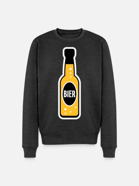 Bierflasche (Bier / Bierchen / NEG 3C) - Männer Premium Bio Pullover - Anthrazit meliert