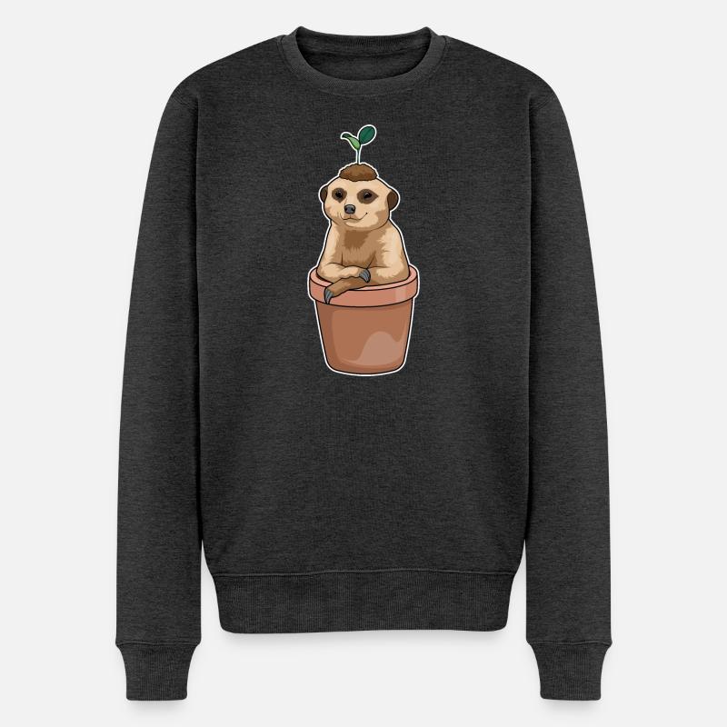 Erdmännchen Setzling - Männer Premium Bio Pullover - Anthrazit meliert