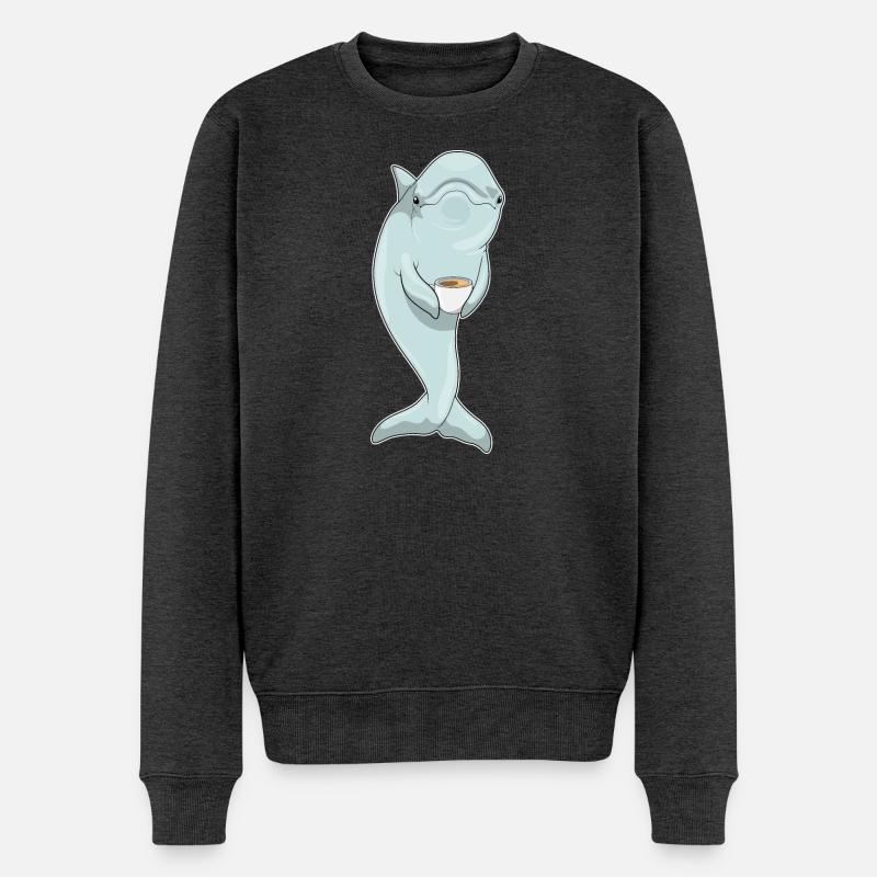 Café Dolphin - Pull Premium bio Homme - anthracite chiné