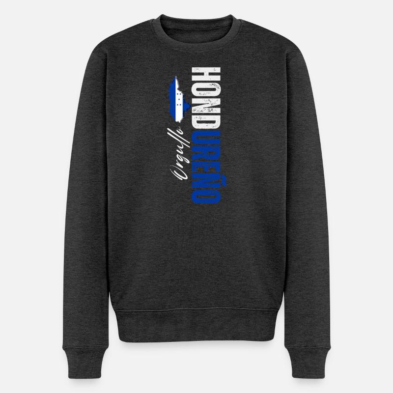 Honduranischer Stolz, vertikales Design - Männer Premium Bio Pullover - Anthrazit meliert