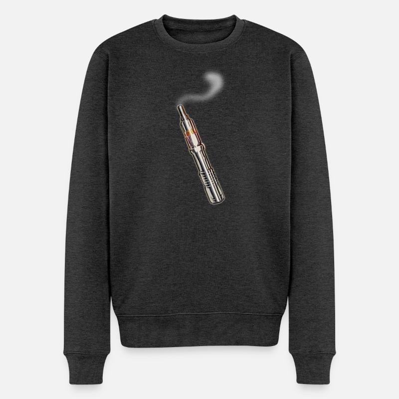 E-Zigarette-mit Rauch - Männer Premium Bio Pullover - Anthrazit meliert