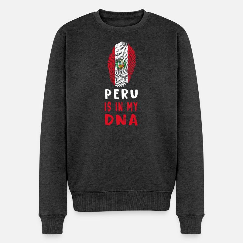 Peru ist in meiner DNA Design / Geschenkidee - Männer Premium Bio Pullover - Anthrazit meliert