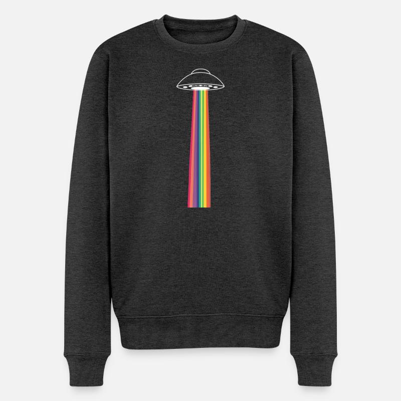 OVNI arc-en-ciel - Pull Premium bio Homme - anthracite chiné