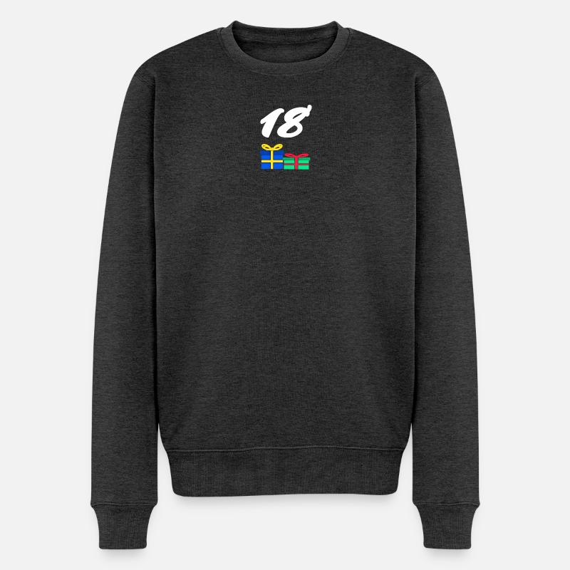 geschenkbox, 18 geschenke bunt - Männer Premium Bio Pullover - Anthrazit meliert