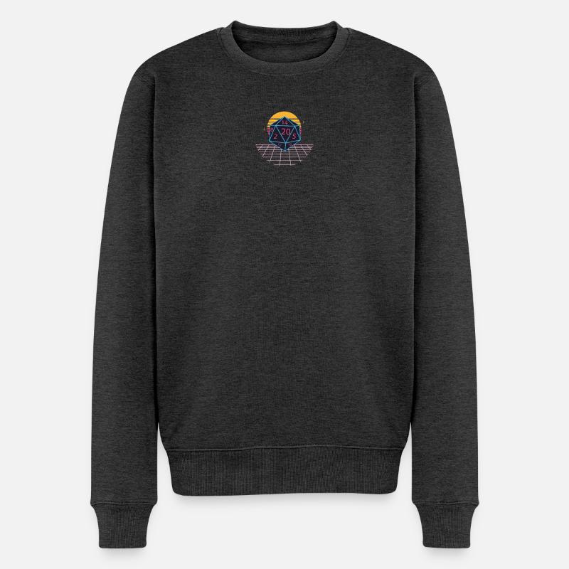 Néon Cube des années 80 - Pull Premium bio Homme - anthracite chiné